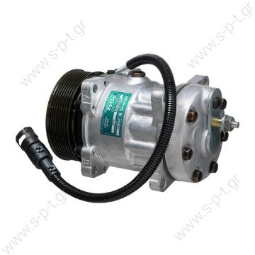 ΣΥΜΠΙΕΣΤΗΣ SANDEN  FIX R134A SD7H15  Compressor Sanden Fix R134a SD7H15  DAF XF  8120 Compressor A / C Sanden SD7H15; 119 mm; PV8; 24V; H; Daf 95    DAF : 1387322  DAF95-XF 920.20090 OE: 1387322 - 1405137 - 1655564 - 1816774 - 8120 - 8129  - 