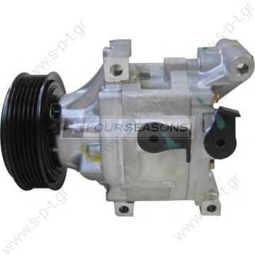 40440081  DCP09003   447170-0560  DENSO  ΚΟΜΠΡΕΣΕΡ A/C FIAT   SCSC06; 100 mm; PV6; 12V; H / V45 °; Fiat Barchetta; Doblo; Idea; Panda; Punto; Siena; Lancia Y  DCP09003 FIAT Punto III Serie 1.2 - 1.4 - 1.3 MJet - 1.9 Mjet FIAT : 46819144 LANCIA : 46819144 - 