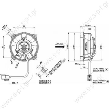 SPAL  AXIAL FANS  VA32-A101-62S - 12v  96mm (4 inch) blowing fan 30315231  Ø 96 mm Blowing VA32-A101-62S - 