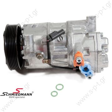 40440183 ΚΟΜΠΡΕΣΕΡ A/C    BMW CALSONIC E87 1 Series, Ε90 3 series    BMW E87 / E81 Serie 1 116i - 118i - 120i Κωδικός προϊόντος: 64526915380 , 64529145351 , 64529156821 , 64529182793  TSP0155959 Compressor A / C Calsonic C9E613C; 100 mm; PV6; 12V; H;    - 