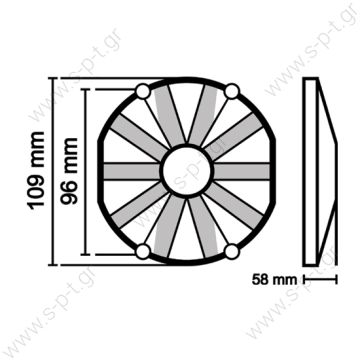 SPAL  AXIAL FANS  VA32-A101-62S - 12v  96mm (4 inch) blowing fan 30315231  Ø 96 mm Blowing VA32-A101-62S - 