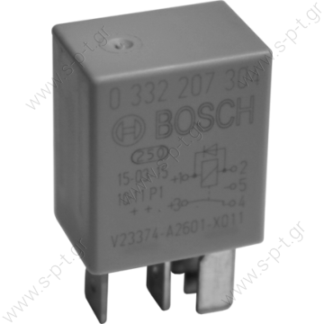 0332207304  BOSCH  0332207304 - ΡΕΛΕ  ΜΙΚΡΟ 12V 5 επαφές 30/20A διπλής ενεργειας  Micro Relay 12V 20A Change Over + Diode  Electric  Relay  0332207304  CONTACT BIDIRECTIONNEL 12V Bosch 0332207304 Relay  0332-207-304 Relay 12V 20A 5 Pins  - 