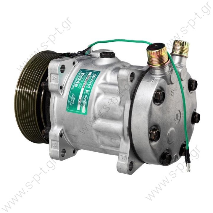 4762   ΣΥΜΠΙΕΣΤΗΣ  SANDEN   AIR CONDITIONING COMPRESSOR SD7H15 4762   SANDEN   VERT OR 24V PV8 YU-9087 for UNIVERSAL Sanden Compressor # 4762 Off Road Applications Compressor Sanden Fix R134a SD7H15  