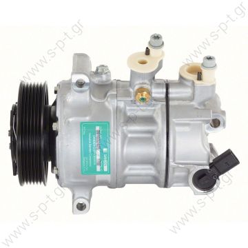 40405154    COMPRESSOR,NEW, SANDEN    Eos 2.0 tdi 1601 - 1615 - 1620 - 1711 - 1K0820803F - 1K0820803G - Sanden PXE16; 110 mm; PV6; 12V; IN; Audi A1, A3, TT; Seat Altea, Leon, Toledo, Skoda Superb, Fabia, Octavia, Roomster, Octavia, VW Caddy, Golf, Jetta,  - 