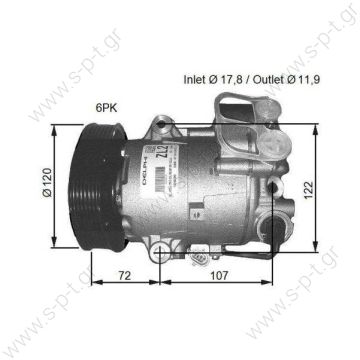 13250608 ΣΥΜΠΙΕΣΤΗΣ OPEL ASTRA J GM OPEL A16 XER    COMPRESSOR   DELPHI 13250608,CVC / CSP17     DCP20110 / TSP0155966 /   DELPHI TSP0155966, Compressor, air conditioning  OPEL ASTRA J	2009-... ASTRA Sports Tourer	2010-... MERIVA B	2010-...   - 