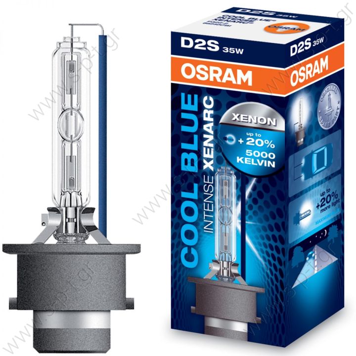 66240 CBI Cool Blue Intense     ΛΑΜΠΑ XENON D2S 85V 35W 6000K     OSRAM Xenarc Cool Blue Intense D2S Details: Osram Xenarc  Xenon bulbs Replacement for Osram 66040 and Philips 85122