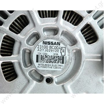 23100-JD200   MITSUBISHI   ΔΥΝΑΜΟ   NISSAN QASHQUAI 1.6L 2005> 120A PV7  :MITSUBISHI	A2TJ0281ZC   NISSAN	23100-JD200   LESTER:11344 120A/12V CW 7S ALTERNATOR FOR NISSAN QASHQAI J10 JJ10 1.6 HR16DE TIIDA LIVINA - 