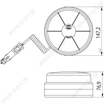 DSL-450M.05 κίτρινου χρώματος    LED 10-30V ΜΑΓΝΗΤΙΚΗ ΒΑΣΗ  LED ΦΑΡΟΣ ΜΕ 10-30V ΜΑΓΝΗΤΙΚΗ ΒΑΣΗ / ΜΕ ΣΠΙΡΑΛ ΚΑΛΩΔΙΟ ΚΑΙ ΦΙΣ ΑΝAΠΤΗΡΑ - 