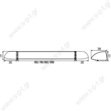 2RL 007 900-001 ΦΑΡΟΣ HELLA   ΜΠΑΡΑ  HELLA - Signal System, emergency vehicle   OE:	KDWHLO9053, 087 1215, 0871215 - 