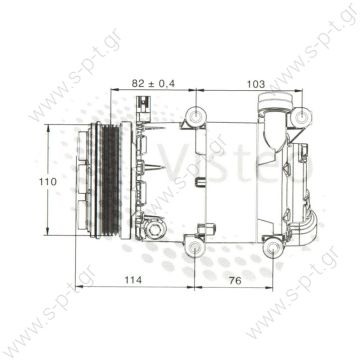 40440120  VISTEON    Focus II Serie 1.6 - 2.5  Compressors  Focus C-Max 1.6 1333040 TSP0155443 Compressor A / C Visteon VS; 110 mm; PV5; 12V; IN; Ford Focus; C-Max  FORD : 3M5H19497AC, 1432767, 1432770, 3M5H19497AA  1333040    - 