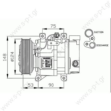 C09-9702G AIR CONDITIONING COMPRESSOR FOR NISSAN X-TRAIL   T31 2.5L QR25DE Petrol 2007-2014  COMPRESSOR, NISSAN X-TRAIL T31 ZEXEL DSC171C, 10/07- 4 CYL 2.5I 124MM 6PV, W/O ELEC. CONTROL VALVE - 