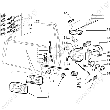 SET ΚΛΕΙΔΑΡΙΑΣ 60107  FIAT PUNTO 10/1993-> 09/1999. 1ΚΛΕΙΔΙ ΕΚΚΙΝΙΣΗΣ, 2 ΚΛΕΙΔΙΑ ΠΟΡΤΑΣ, 1 ΚΛΕΙΔΙ ΠΟΡΤ-ΜΠΑΓΚΑΖ , 1 ΚΛΕΙΔΙ ΤΑΠΑΣ ΡΕΖΕΡΒΟΥΑΡ, 1 ΚΛΕΙΔΙ ΓΙΑ ΤΟ ΝΤΟΥΛΑΠΑΚΙ ΑΥΤΟΚΙΝΗΤΟΥ , 2 ΚΛΕΙΔΙΑ ΣΥΝΕΡΓΕΙΟΥ, 1 ΚΥΡΙΟ ΚΛΕΙΔΙ.  FIAT 718499000 TRW SIPEA 603218. - 