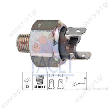 113 945 515 H    ΒΑΛΒΙΔΑ ΣΤΟΠ AUDI PORSCHE SKODA VW VW-AUDI 113 945 515 H DEMAG 45000799 FOR AUDI : 80 PORSCHE: 911,912, 914 SKODA: 100 VW: DERBY, GOLF I, JETTA I, PASSAT, POLO, SCIROCCO, TRANSPORTER II & III   BOSCH Διακόπτης των φώτων φρένων  - 