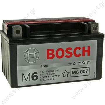 ΜΠΑΤΑΡΙΑ MOTO BOSCH M6007 6AH 105A YTX7ABS / YTX7A-4   Μπαταρία Moto M6 Bosch 0092M6070 - 