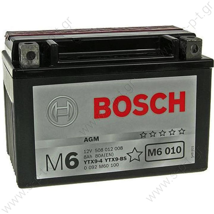 Μπαταρία Moto M6 Bosch 0092M6010 12V   Bosch M6010 8Ah 80EN