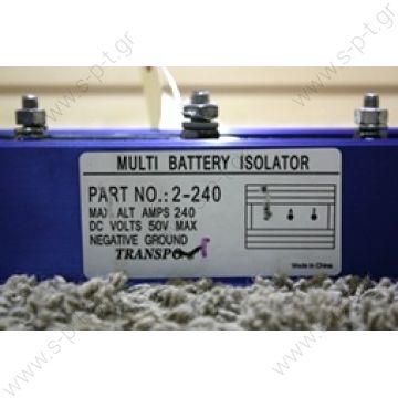 WAI 2-240    8058 TRANSPO  Répart. 200A 2 batteries @ Battery isolators  BATTERY ISOLATOR, 2-BATTERIES, 1-ALTERNATOR, 200-AMP - BI2-200 - API MARINE - 