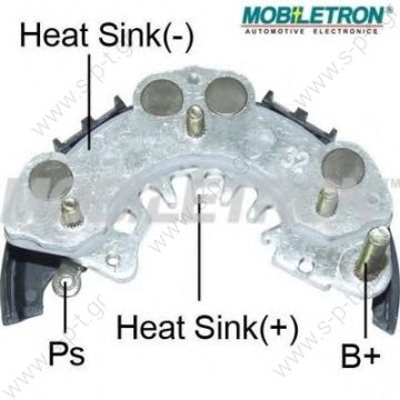 135318 -CARGO  ΑΝΟΡΘΩΤΡΙΑ   MOBILETRON	RH-25   Rectifier  19511 IHR754  TRANSPO  ΑΝΟΡΘΩΤΡΙΑ  232300E705 NISSAN   Rectifier HITACHI 103mm B+ M6 W/o trio à IHR754, L170-G2320, XHR754, RH-25, 23230-0E705, - 