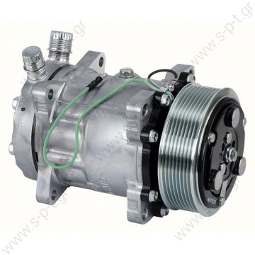 4762   ΣΥΜΠΙΕΣΤΗΣ  SANDEN   AIR CONDITIONING COMPRESSOR SD7H15 4762   SANDEN   VERT OR 24V PV8 YU-9087 for UNIVERSAL Sanden Compressor # 4762 Off Road Applications Compressor Sanden Fix R134a SD7H15   - 