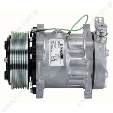 4762   ΣΥΜΠΙΕΣΤΗΣ  SANDEN   AIR CONDITIONING COMPRESSOR SD7H15 4762   SANDEN   VERT OR 24V PV8 YU-9087 for UNIVERSAL Sanden Compressor # 4762 Off Road Applications Compressor Sanden Fix R134a SD7H15   - 