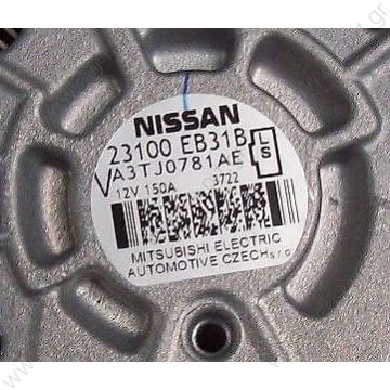 A3TG2681  ΔΥΝΑΜΟ   12V 130Α   MITSUBISHI	12V 130A NISSAN NAVARA D40 2.5 dCi 4WD  5001874640, A003TG2681,    NISSAN NAVARA (D40) 2.5D 05-   NISSAN   PATHFINDER 130A [L-S-C] 65PVF7     A3TG2681AE, 23100EB310, 285705, 23100EB31A,     5001874640 RENAULT  - 