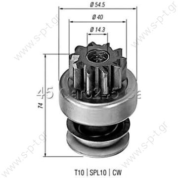 1905 DTS 2006209474  ΓΡΑΝΑΖΙ ΜΙΖΑΣ   Drive BOSCH z10 c10 d40 l74 CW Starter Drive Fits FORD HOLDER B50 B51 NISSAN-DATSUN     BOSCH	2006209463, 2006209474, F002G20278 CARGO	132368 ZEN	0677, 1.01.0677.0 - 