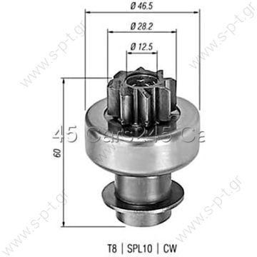 1813 DTS ΓΡΑΝΑΖΙ ΜΙΖΑΣ  Drive NIPPONDENSO z08 c10 d28.2 l60 CW ZEN0576   Replacing 028300-4390	 DENSO 028300-5850	 DENSO 074515	 VALEO 1.01.0576.0	 ZEN - 