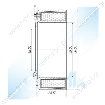 40460610 ΠΗΝΙΑ ΤΡΟΧΑΛΙΑΣ ΚΟΜΠΡΕΣΣΕΡ SD6V10 / SD6V12C OPEL 12v   CC203 CLUTCH COIL SANDEN PXV16 Coil  Sanden  Compressors:  SD6V10 SD6V12C  Voltage: 12V  Height: 27.6 mm   External diameter: 96mm   Internal Diameter: 61mm   Internal Diameter of base: 45mm  - 