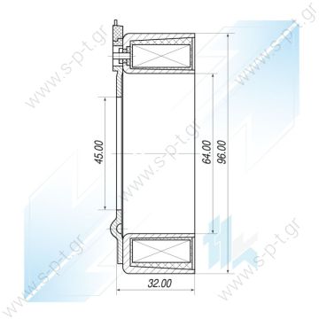 40460609   ΠΗΝΙΟ ΤΡΟΧΑΛΙΑΣ ΚΟΜΠΡΕΣΣΕΡ  SANDEN    Coil SD6C12 / SD7C16C A/C Compressor Coil, SANDEN 6V12, 12V, 96,00x64,00x32,00 mm, Peugeot - 