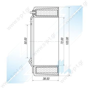 4046050129  SANDEN  ΠΗΝΙΟ ΤΡΟΧΑΛΙΑΣ   508/510 / 5H14 Voltage: 24V  Height (h): 38.5 mm  Diameter: Ø  72 mm diameter: Ø  103 mm  Housing Diameter: Ø  50 mm  24v OE: 300401826 - 50403 - 834656 CC092 CLUTCH COIL SD5H14 24V - 