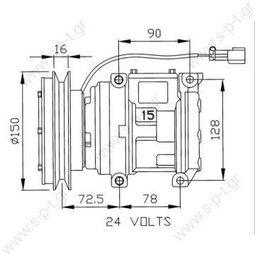 42C0711210   ΣΥΜΠΙΕΣΤΗΣ KOMATSU DENSO 10PA15C 24V B1 KOMATSU  DCP99820, DENSO  ΚΟΜΠΡΕΣΕΡ A/C   KOMATSU 24V  Serie WA / PC   42C0711210 NEW KOMATSU 1B 24V  OE: 20Y9793111 - 42C0711210 - OK24261K00A ΚΟΜΠΡΕΣΕΡ A/C  DCP99820   447100-3460 20Y-979-3111   - 