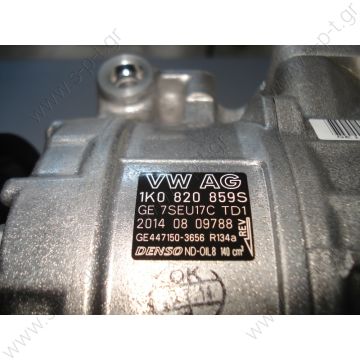 40440103   ΣΥΜΠΙΕΣΤΗΣ A/C     SKODA Octavia  DCP32045  COMPRESSOR, DENSO 7SEU17C VW GOLF, JETTA, 01/03-12/13 4 CYL & V6 110mm 6PV NCSU        Compressor Denso complete TYPE : 7SEU17C     1K0820803F , 1K0820859E , 1K0820859M , 1K0820859S , 4B0260805H - 