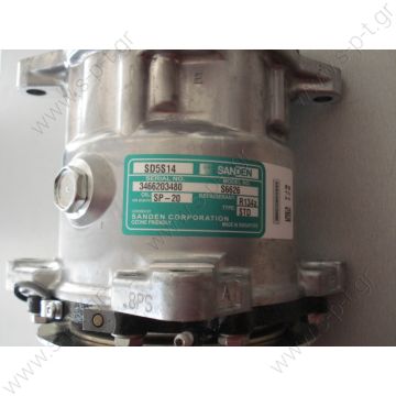 ΣΥΜΠΙΕΣΤΗΣ SANDEN SD5H14 132A2 12V V-OR   COMPRESSOR, SANDEN SD5H14 S6626, 12V 132mm 2-A R134A, VERT O-RING, EAR MOUNT, STEEL ARMATURE   NEW Original Sanden Compressor 6626 SD5H14 4509, 4510, 5300, SD5S14-5305, 5305DI, SD5S14-5309, 5309, 5313, 5315, 5316, - 