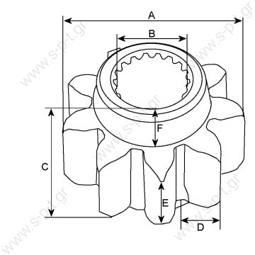 135078 -ΠΛΑΣΤΙΚΟ ΓΡΑΝΑΖΙ    Outer Gear -Replacing 1005821312	 BOSCH 3466	 GHIBAUDI 5005k	 GHIBAUDI 6766d	 GHIBAUDI - 