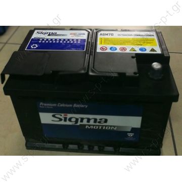 SIGMA ΜΠΑΤΑΡΙΑ 12V 70A 760A ΔΕΞΙΑ - 