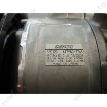 98740     DCP50120   DENSO ΚΟΜΠΡΕΣΕΡ A/C TOYOTA  DCP50120   TOYOTA AVENSIS DENSO 5SE12C    COMPRESSOR NEW OEM MAKE-MODEL TOYOTA AVENSIS 1.8-04.03-Com DENSO 5SE12C  TOYOTA AVENSİS AURİS OEM: 447180-5640 447260-1744,447260-1745,GE447260-1740 - 