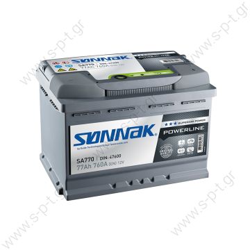 EXIDE LV SONNAK  POWERLINE BATTERY SONNAK SA770 77Ah battery - 