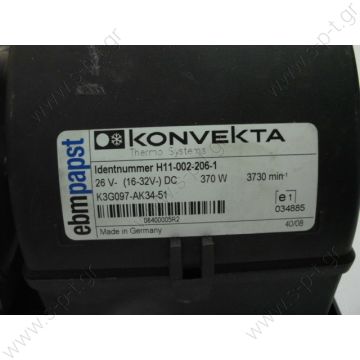 20220126   ΤΟΥΡΠΙΝΑ ΣΑΛΙΓΚΑΡΟΣ ΔΙΠΛΟΣ   K3G097AK3443 EBM 24V    Evaporator blower > Buses   The fan blower Konvekta H11002206     Konvekta H11002206 - H11002259 0008354307 - 0038301708 - 0038303608  - 