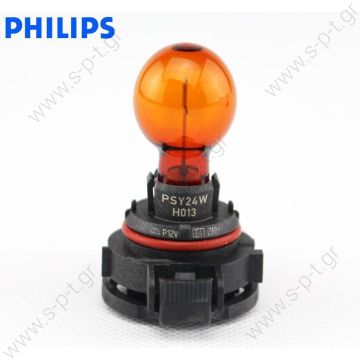 12188NAC1   PHILIPS ΛΑΜΠΑ 12V 24W ΜΕ ΝΤΟΥΙ HiPerVision        PHILIPS PSY24W ΚΙΤΡΙΝΗ   12V 24W  Philips PSY24W PG20-4 12188NAC1 12V 24W Amber Color Halogen Fog Turn Signal Bulb - 