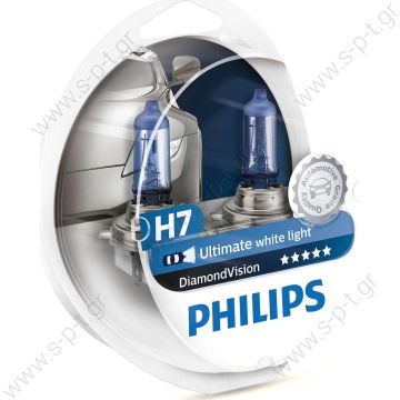 12972DVS2    PHILIPS ΛΑΜΠΑ Η7 12V 55W DIAMOND BLUE VISION ΣΕΤ       PHILIPS H7 12V 55W DIAMOND VISION 5000k 12972DVS2  Philips H7 DiamondVision 12V 2τμχ - 