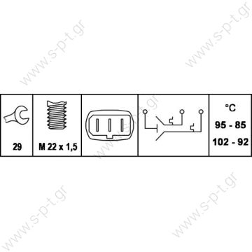 8.170.03  BEHR       ΒΑΛΒΙΔΑ ΒΕΝΤΙΛΑΤΕΡ VW TRANSPORTER III, IV    ΒΑΛΒΙΔΑ ΒΕΝΤΙΛΑΤΕΡ Βαλβίδα Ψυγείου Behr 8.170.03  VW/AUDI 185ºF / 85ºC 3 PIN FAN SWITCH 8.170.03 - 