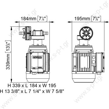 1640611C   MARCO  ΑΝΤΛΙΑ  UP6/AC 220V 50 Hz Gear pump  PTFE 7.4 gpm 4 Bar max pressure 28 Lpm max flow 230 Volt DC, 2.5 Amp fuse Nickel plated brass body Helicoidal bronze gears Viton seals, BUNA O rings 60°C - 