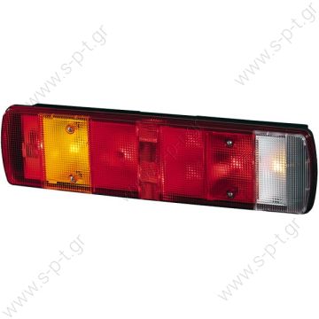 ΦΑΝΑΡΙ ΟΠΙΣΘΙΟ ΔΕΞΙ  SCANIA 144 2VD 008205-021 Tail lamp, right 7 chamber  Art. No. 1.21440 replaces    Scania Hella Rear Right Hella rear lamp Scania right  cable entry via hole at the bottom - 