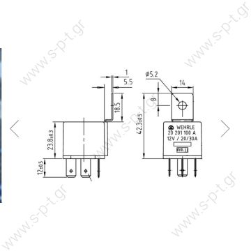 20201100A   ΡΕΛΕ 12V 20/30A 5 ΕΠΑΦΩΝ 87, 87A ΒΑΣΗ   | Ρελέ 5 Επαφών 12 Volt - 20/30Amp (87/87α)_Wehrle® 20 201 100A  WEHRLE  0332209151    Porsche Headlight Motor Relay - 92861511600 - Wehrle 20 201 100A For 928 - 