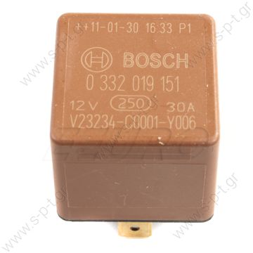 75613121 ΡΕΛΕ RELAY, 30 AMP 12V,  87/87A   BOSCH 5-PIN, OE 0332019151 NISU Relay (5 pin) by Bosch Mercedes-Benz OE No. Current No.: 0005458005 Prior No.: 0015423219 Porsche OE No. Current No.: 99965701390 Prior No.: 99965700990 - 