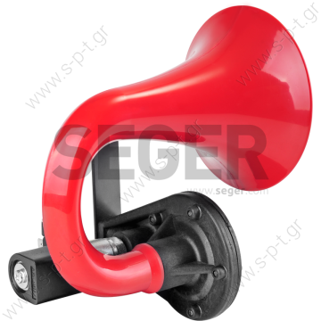 80JH24.000.01K   SEGER  ΤΕΝΟΡΟΣ ΑΕΡΟΣ   12V/24V   84JH Air Horns   Air horn with black plastic pipe - 12V or 24V. Compressed air horn complete with electric valve, installation in engine compartment. - 