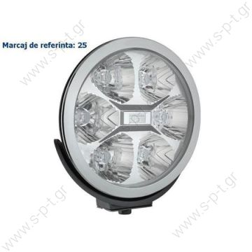 LUM2.51200 ΠΡΟΒΟΛΕΑΣ LED  12V-24V   WESEM FERVOR 180 LED LED driving lamp with chromed frame   driving light with parking light    High Beam FERVOR 086-LUM2.51200 LED 3000lm / LC25 180mm - 