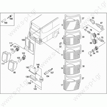 A0015406970 MERCEDES-BENZ   FERR ΦΑΝΟΣ ΣΤΟΠ-ΠΟΡΕΙΑΣ 024836911  0580 TRAVEGO  Rear fog lamp Mercedes Code: A0015406970 Rear fog lamp Mercedes P 21/5 W - 