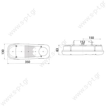 LC5 -VIGNAL OΠΙΣΘΙΟΣ ΦΑΝΟΣ 6 ΛΕΙΤΟΥΡΓΙΩΝ   Rear lamp Left/Right with PG13 rear connector   LC5  83840574 Combination Rearlight; Combination Rearlight Britax Rear Bulb Combination Lamp – L03.01.24V - 