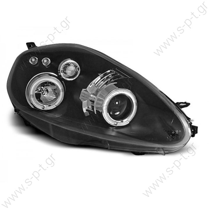 Grande Punto 05- Angel Eyes Φανάρια Black Headlights Fiat Grande Punto Black Angel Eyes