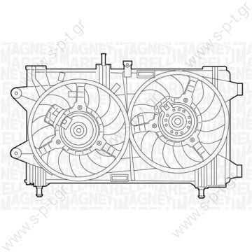 30315156 DER09036, DENSO DENSO ΒΕΝΤΙΛΑΤΕΡ  FIAT PUNTO (188) 1.8 130 HGT (188.738, .718)    Condenser motor fan > Cars > Fiat  Punto II Serie 1.8 16v / 1.9 Jtd 46524624 / 46849148 - 